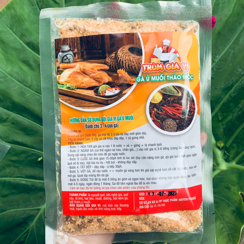 Gia vị gà ủ muối thảo mộc set ủ 3 con gà- gói 300 g