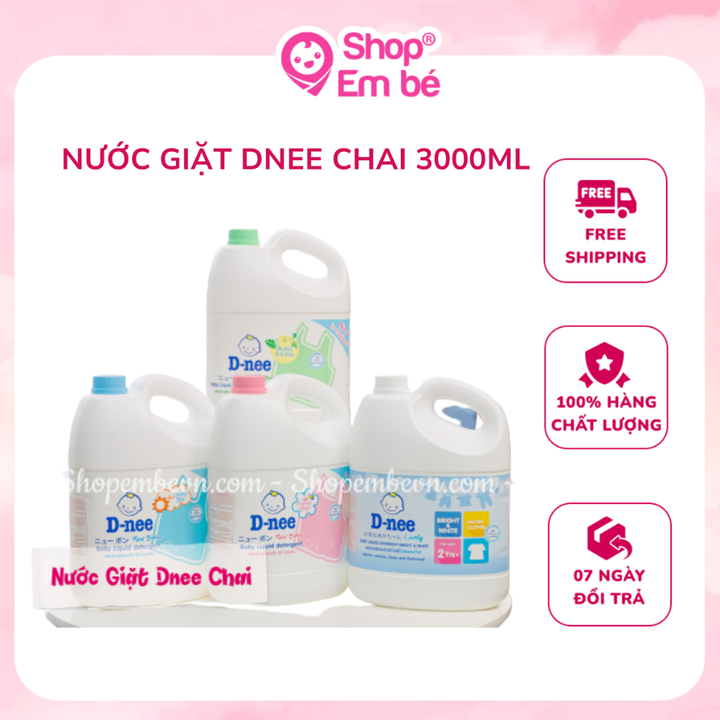 Nước Giặt Dnee 3000Ml Thơm Dịu An Toàn Cho Bé - Nước Giặt Thái Hàng Chính Hãng -Shop Em Bé