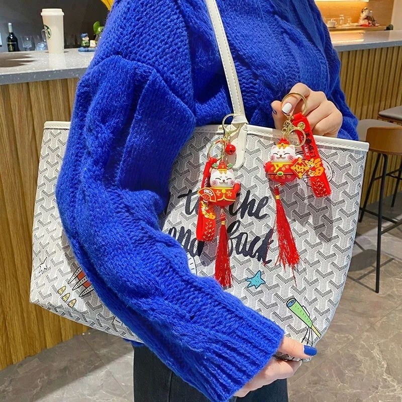 Móc Khóa Mèo Thần Tài May Mắn Mẫu Mới