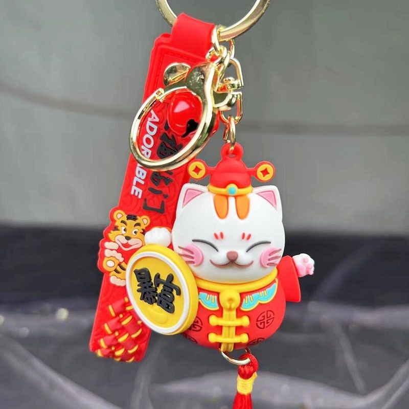Móc Khóa Mèo Thần Tài May Mắn Mẫu Mới