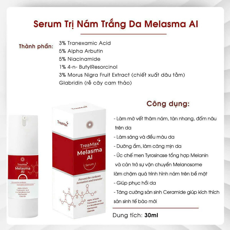 Serum Nám Trắng Da TreaMax Melasma AI 30ml