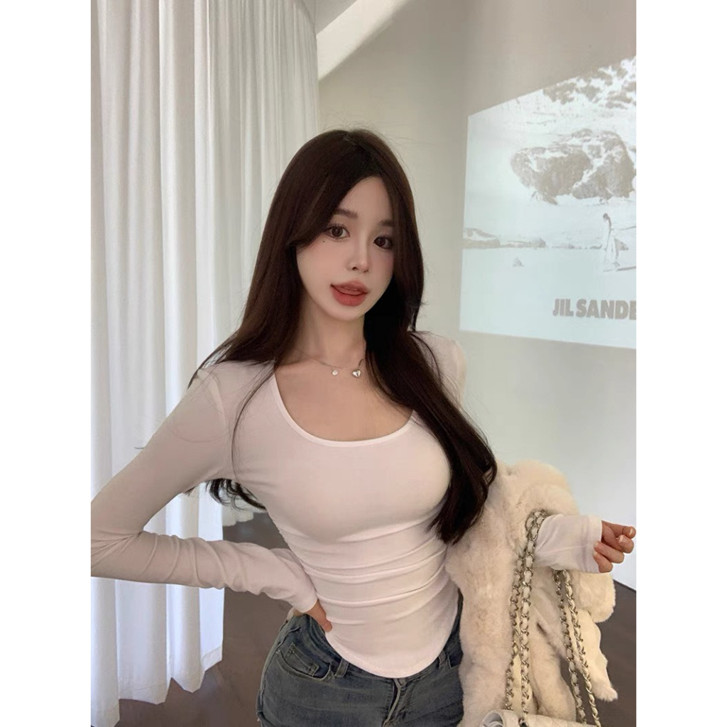 Áo Thun Tay Dài VẠT BẦU Nữ Áo Croptop Nữ Dài Tay Giữ Nhiệt Phong Cách Hàn Quốc