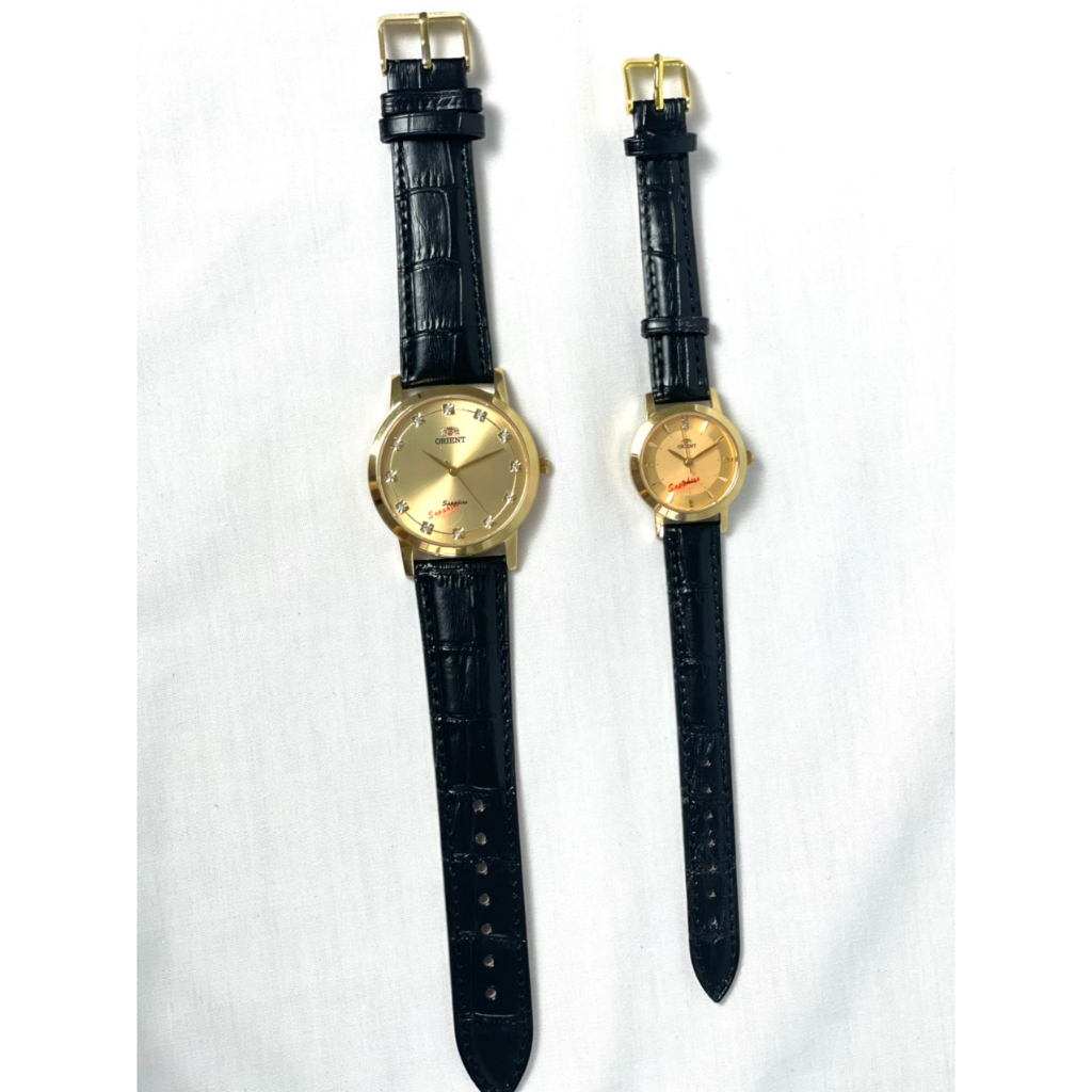 Đồng hồ cặp ĐÔI nam nữ ORIENT dây da chống nước, chống trầy, tình nhân, thời trang ... Suckhoetoandien360