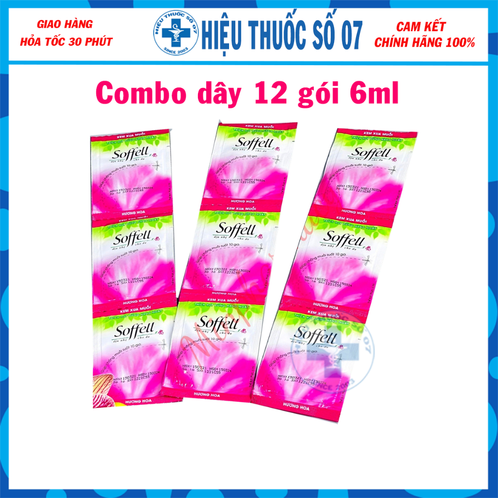 Combo Dây 12 Gói Kem Xua Muỗi Soffell - Gói 6ml