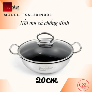 Nồi kho cá 3 đáy chống dính Fivestar 20cm FSN20IN005