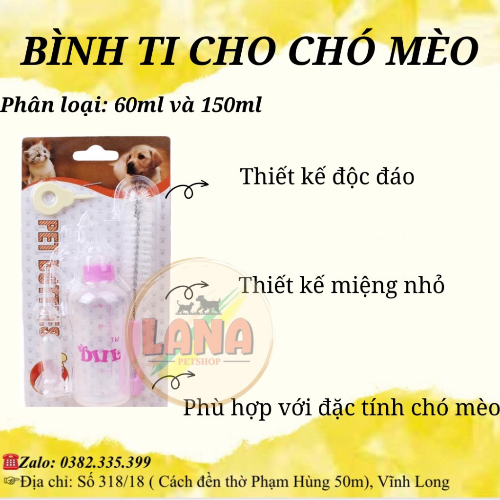 Bình Ti Bình Sữa Chó Mèo Sơ Sinh