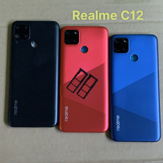 Bộ Vỏ Realme C12 zin kèm kính camera, nút bấm