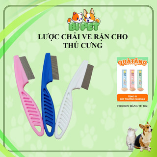Lược chải ve rận cho mèo, Lược chải lông thú cưng lưỡi inox - BI PET