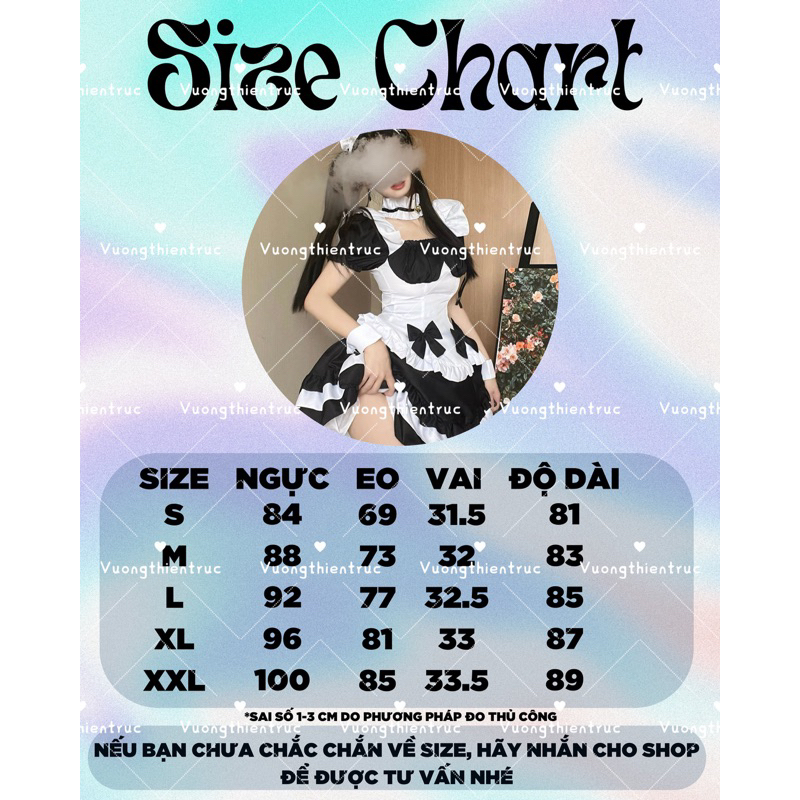 Maid ngắn nơ sexy cute bộ 7 món