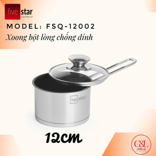 Quánh chống dính Fivestar 12/14 cm nắp kính, đun từ