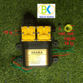 Máy bơm nước mini đôi 12V OSAKA dùng tưới phun sương cho lan, tăng áp nước rửa xe, tưới cây xài nguồn tổ ong 12V 10A