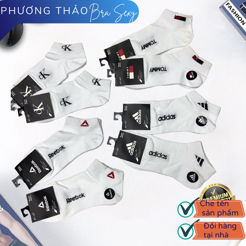 Tất nam thể thao vớ lười cổ ngắn màu trắng co giãn đa chiều HA249