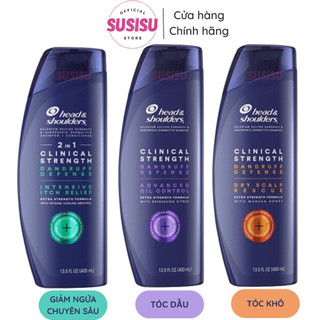 Dầu gội sạch gàu Head & Shoulders Mỹ giảm ngứa và ngăn nấm da đầu 400ml (tr﻿ị nấm gầu - cam/tím/xanh lá/xanh dương)