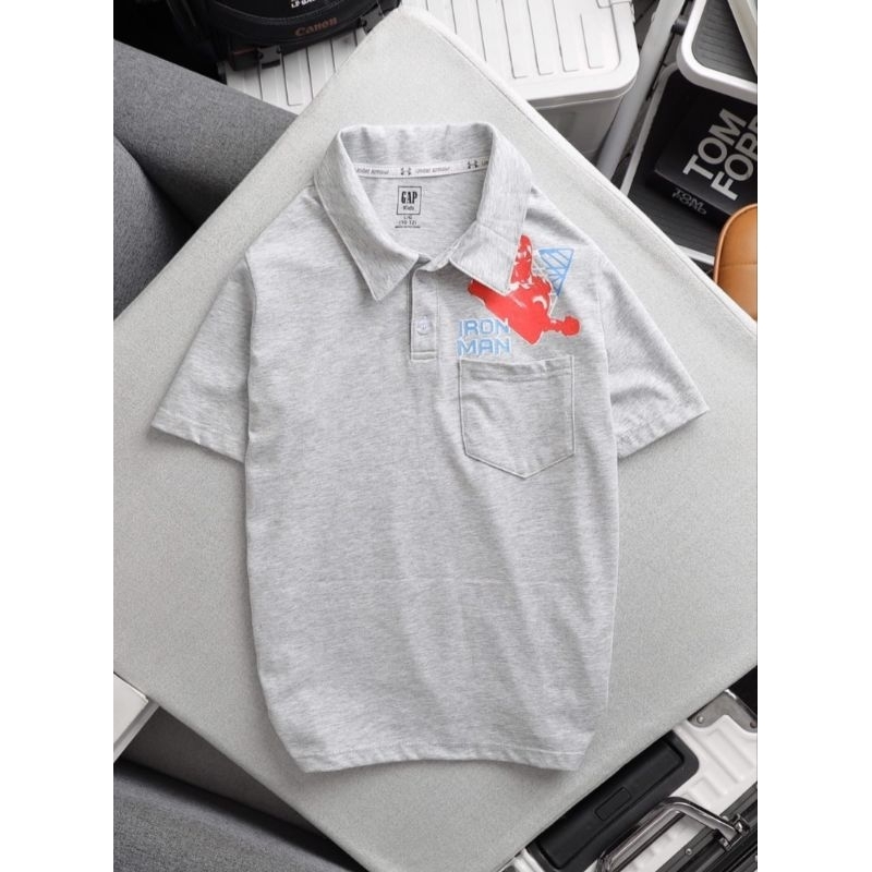 Áo Polo bé trai cổ bẻ size đại chất cotton xuất dư túi ngực 20-50kg