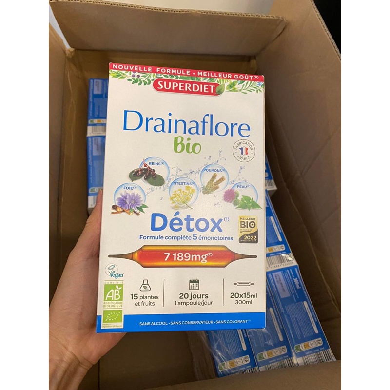 THẢI ĐỘC CHUYÊN SÂU 5IN1 SUPERDIET DRAINAFLORE BIO - Hộp 20 ống