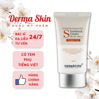 Kem Chống Nắng Y Khoa Không Nhờn Rít Dermafirm Sun Block Cream SPF50+PA+ Cho Da Dầu, Khô, Mụn,Nhạy cảm - Derma Skin
