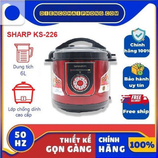 Nồi áp suất điện sharp ks226 6lít