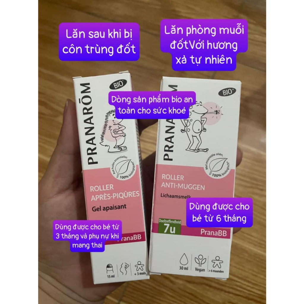 LĂN HỮU CƠ PRANARÔM, LĂN CHỐNG MUỖI( bé từ 6 tháng), GIẢM NGỨA DO CÔN TRÙNG CẮN(bé từ 3 tháng)