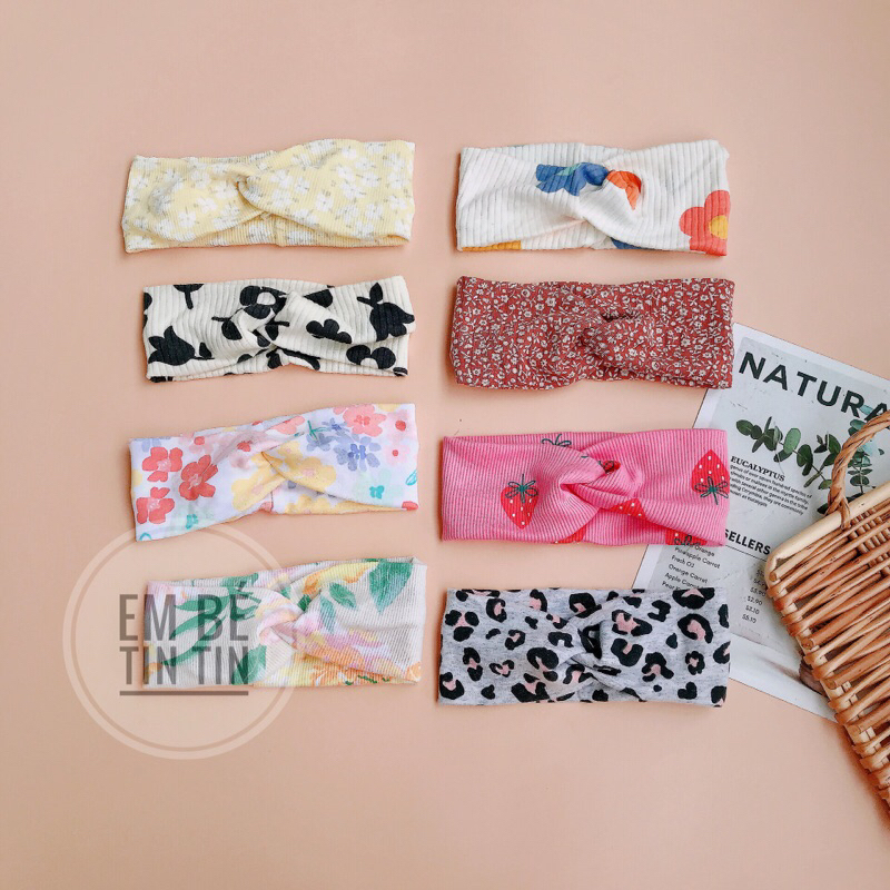 Turban xoắn - Băng đô cho bé gái ( chất cotton gân size 0-2y)