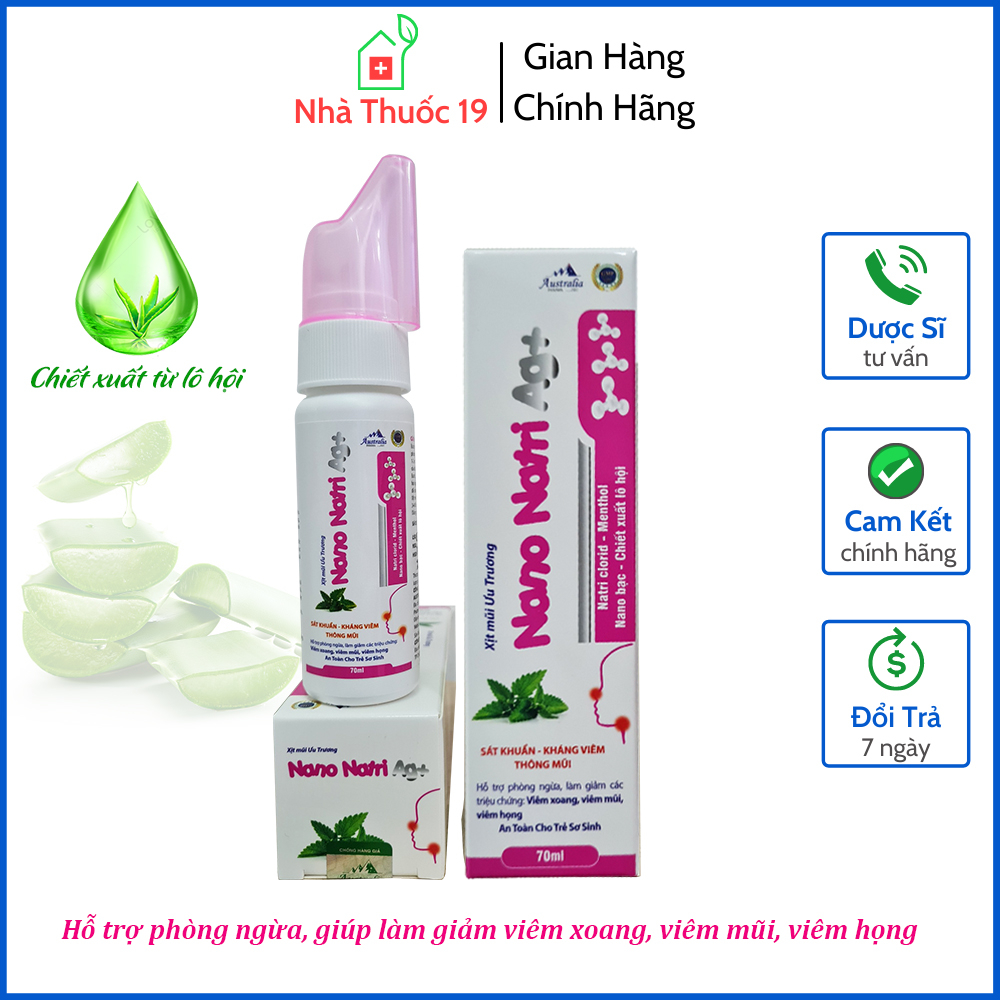 Xịt mũi Nano Natri Ag+ kháng khuẩn, thông mũi, ngừa xoang, giảm tình trạng viêm mũi, sổ mũi dùng được cho bé sơ sinh