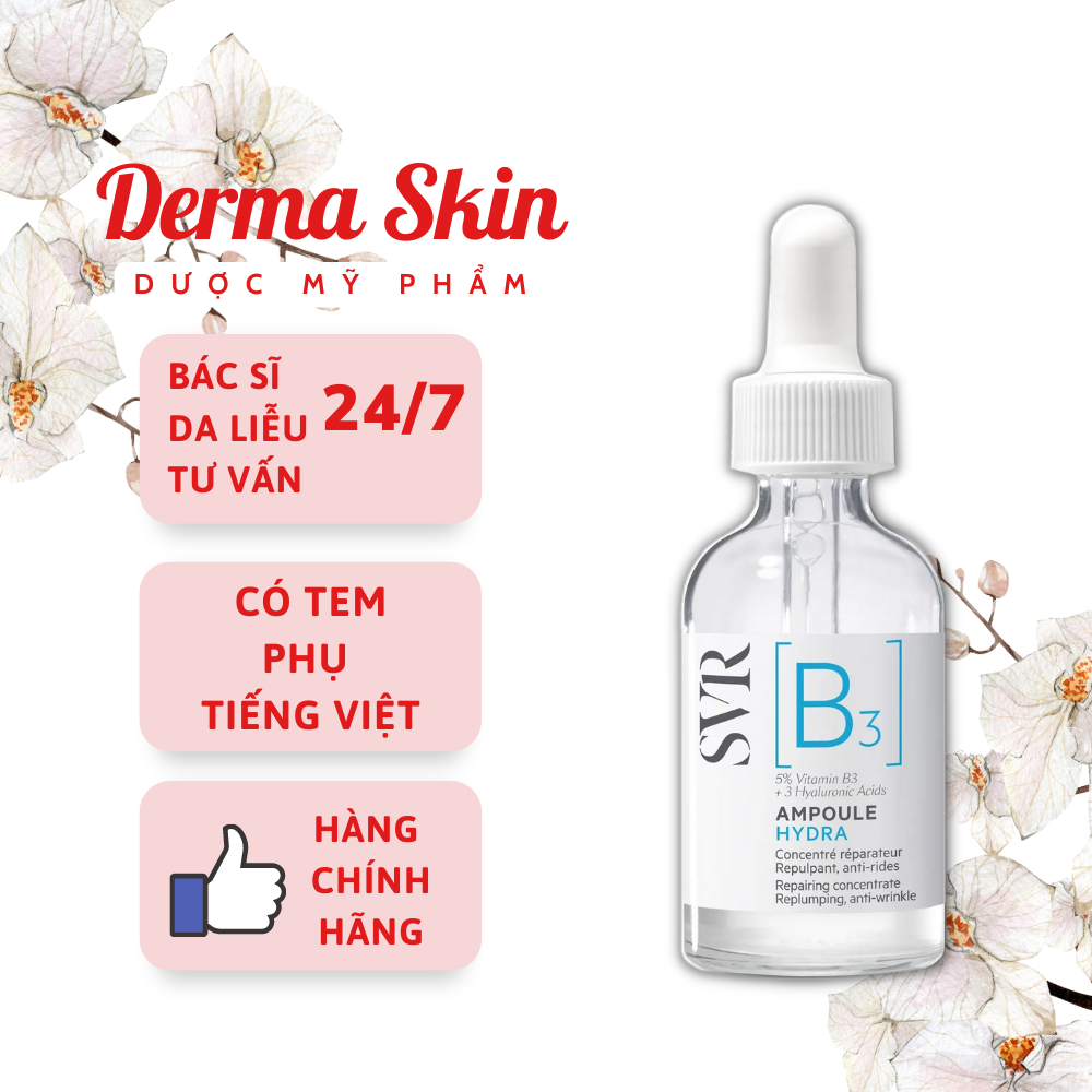 SVR Serum B3 Ampoule Hydra 30ml - Tinh Chất Dưỡng Ẩm, Chống Nhăn Cho Da Nhạy Cảm - Derma Skin