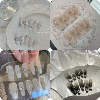 Nailbox móng giả đính đá kim cương kèm keo dũa