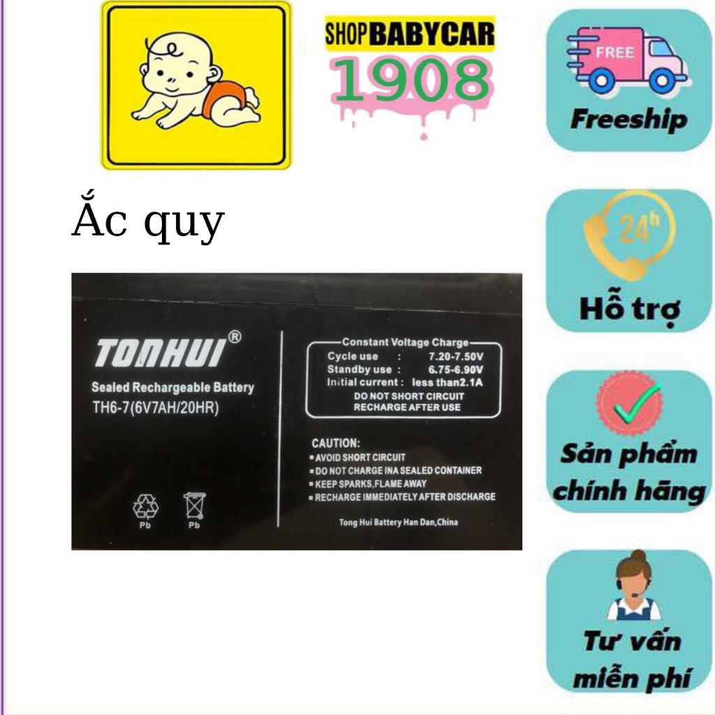 Bình ác quy xe điện trẻ em - ô tô điện - xe máy điện - 6v - 12v