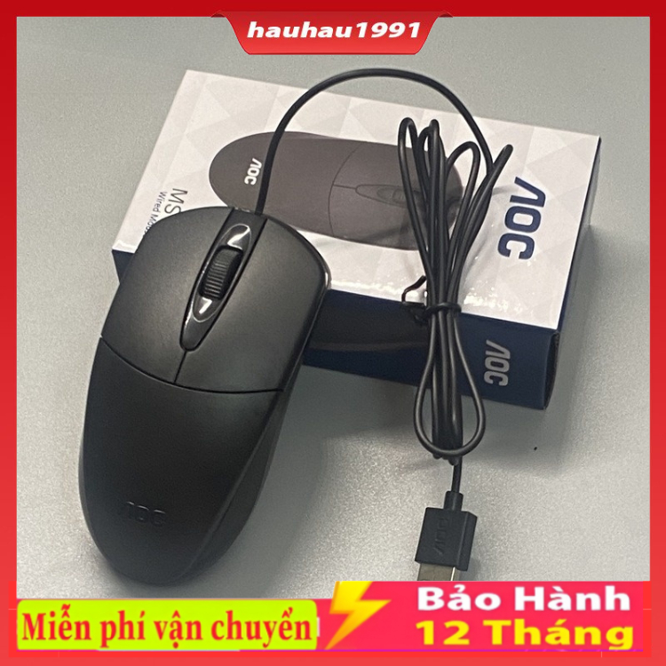 Chuột máy tính AOC MS121 có dây dành cho Laptop MT độ nhạy 1200 DPI , bảo hành 12 tháng