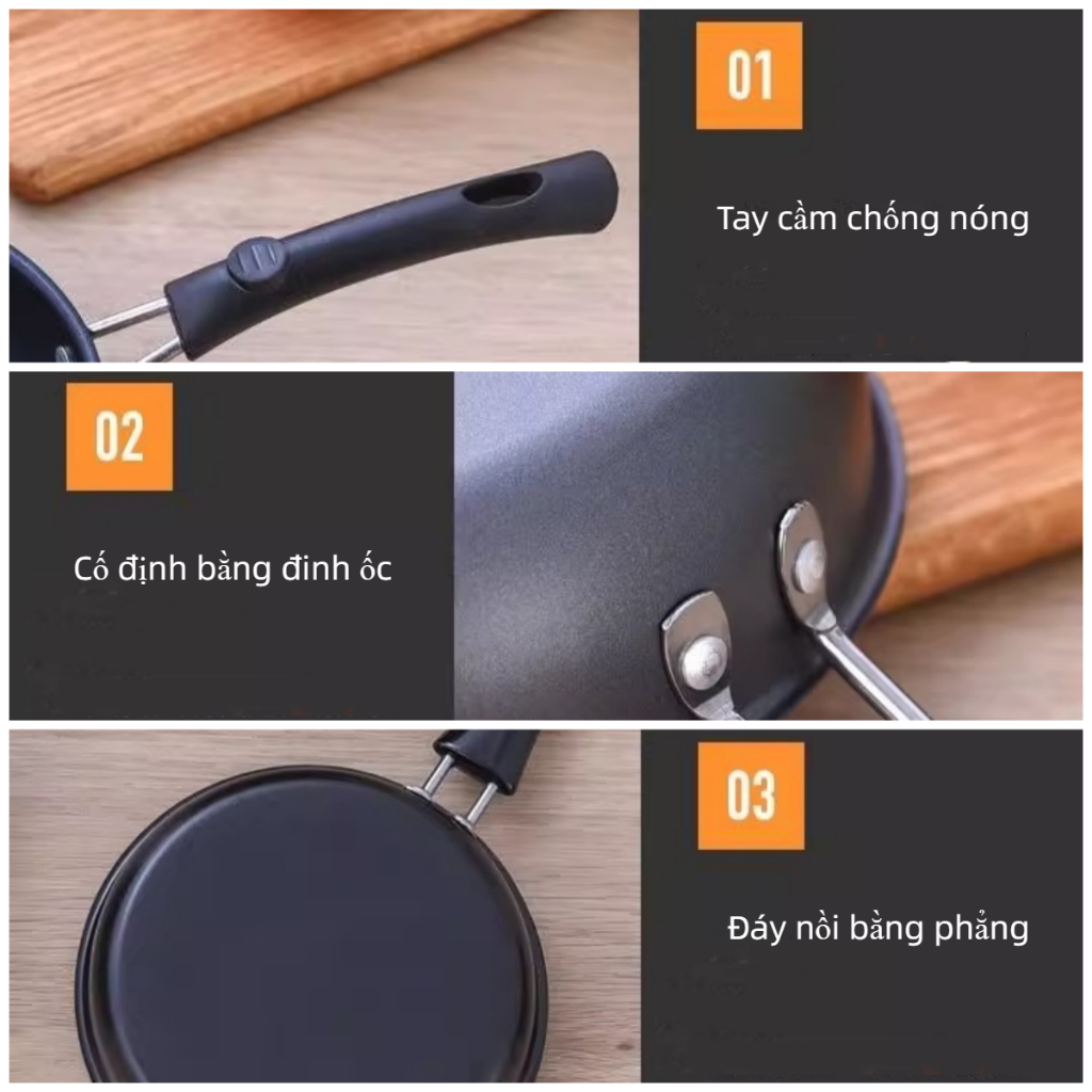 Chảo Chống Dính Mini - Chống Dính, Dễ Làm Sạch - Cho Bé và Bữa Sáng 12cm 14cm 16cm 18cm 20cm