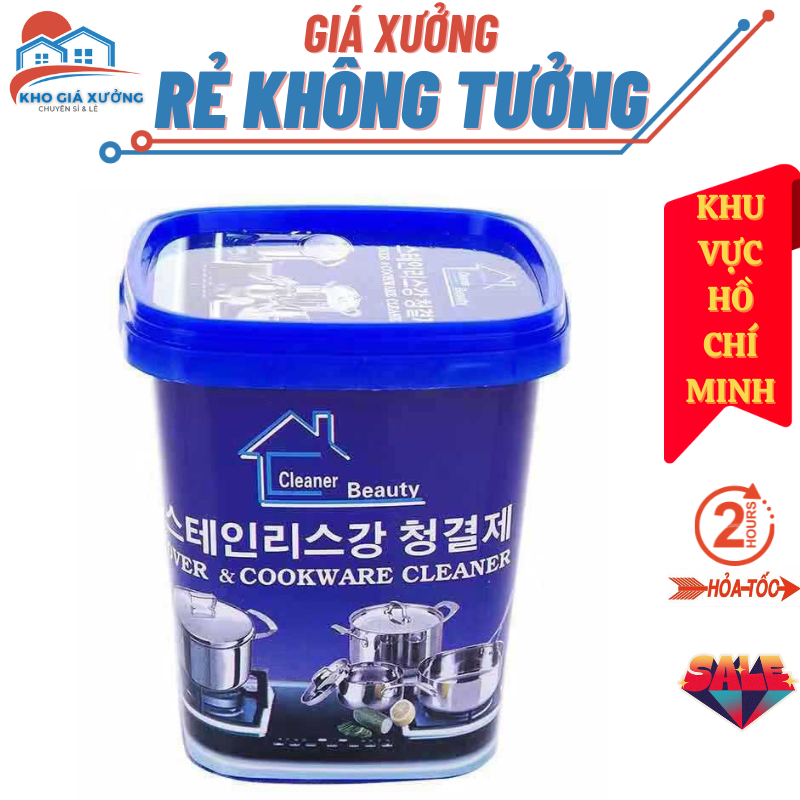 Kem tẩy xoong, nồi, đa năng Hàn Quốc, hộp kem tẩy rửa nồi chảo, đánh bay vết dầu mở, vết cháy khét dễ dàng