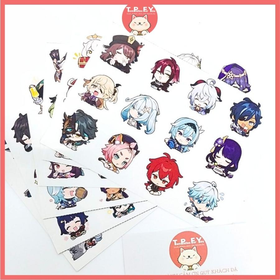 Set 12 stickers nhân vật genshin siêu cute - hình dán trang trí