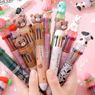 Bút bi dễ thương10 màu khác nhau, bút đánh dấu tiện dụng làm quà tặng văn phòng phẩm