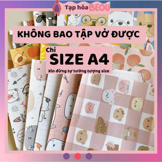 [KHÔNG BAO TẬP VỞ ĐƯỢC] Set 10 giấy gói quà size a4, giấy gói hàng mini họa tiết cute tặng kèm sticker niêm phong