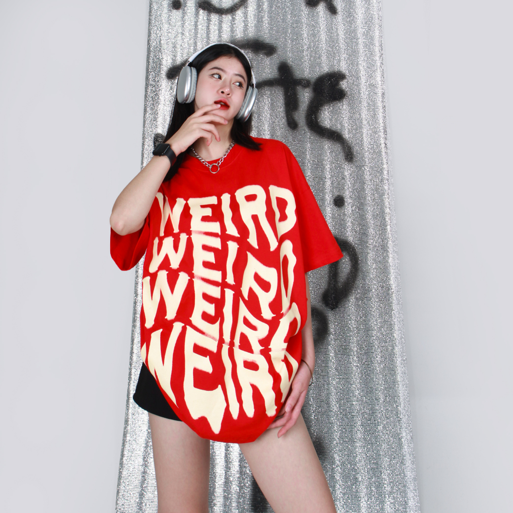 LOCAL BRAND Áo thun The Weird Phong Cách Unisex Form Rộng ATK739