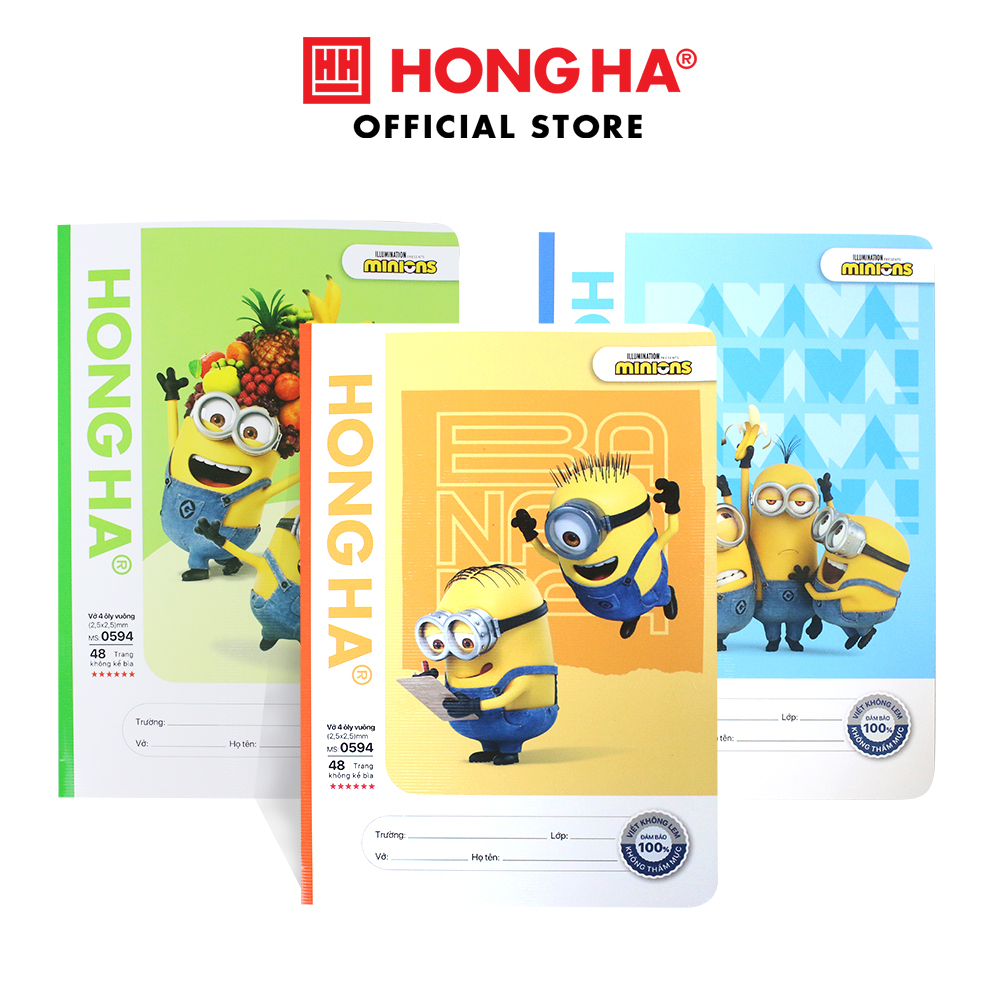 Vở 4 ô ly Hồng Hà School Minions 48 trang - 0594