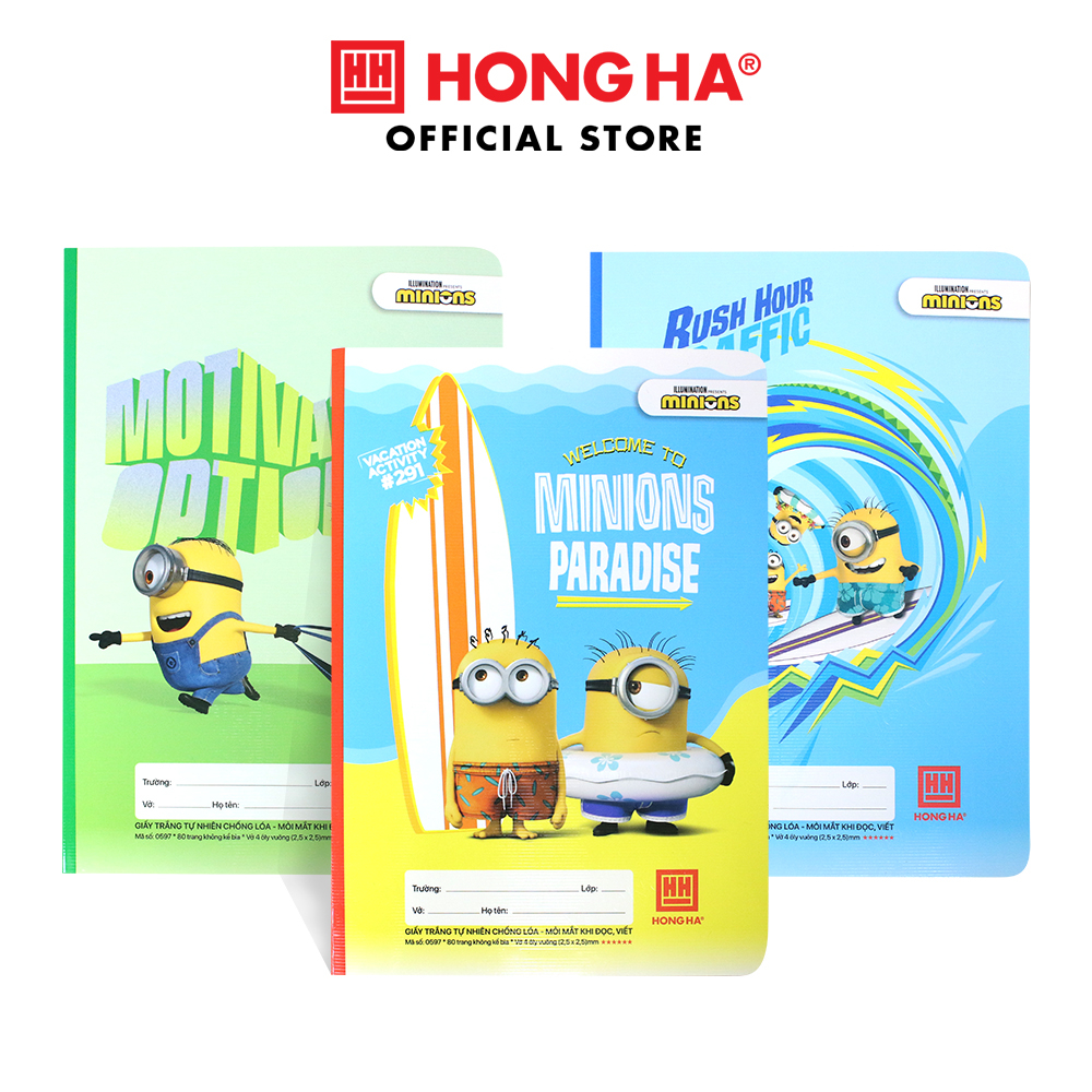 Vở 4 ô ly Hồng Hà Minions Fun 80 trang - 0597