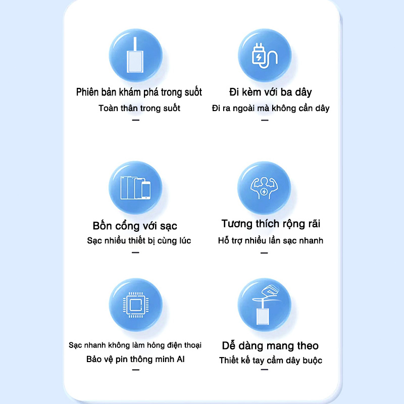 Sạc dự phòng pin mini 10000mAh Punk Có thể mang đi Dung tích cao Sạc nhanh