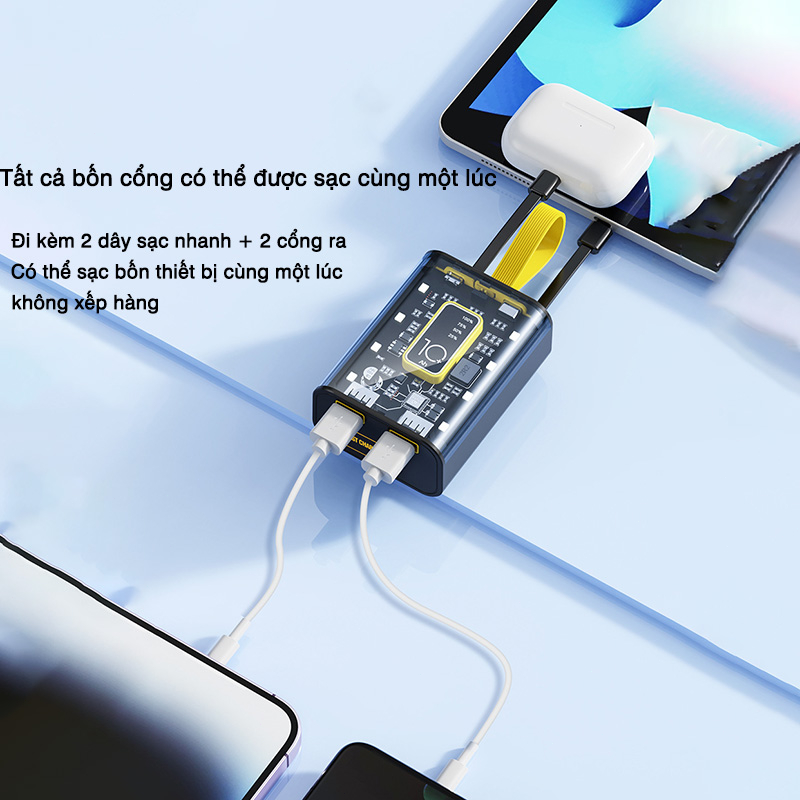 Sạc dự phòng pin mini 10000mAh Punk Có thể mang đi Dung tích cao Sạc nhanh