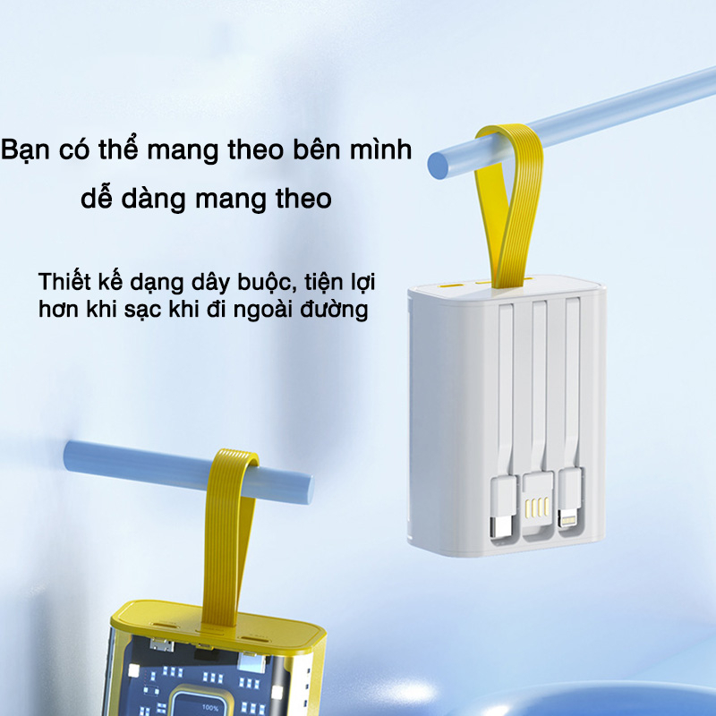 Sạc dự phòng pin mini 10000mAh Punk Có thể mang đi Dung tích cao Sạc nhanh