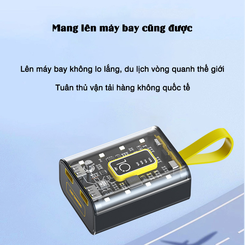 Sạc dự phòng pin mini 10000mAh Punk Có thể mang đi Dung tích cao Sạc nhanh