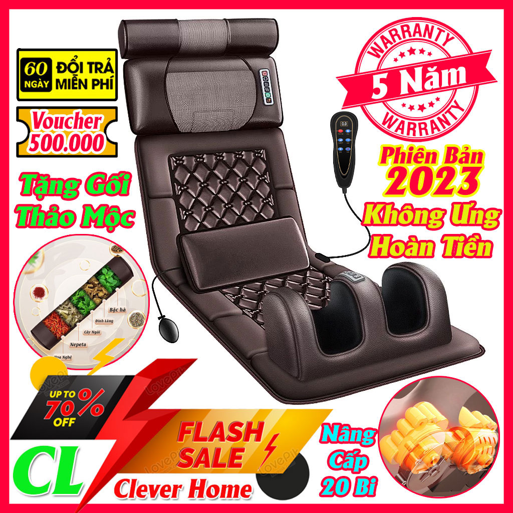 Thảm mát xa toàn thân có kèm gối thảo mộc và massage chân - Nệm, đệm, gối, máy massage toàn thân, cổ vai gáy hồng ngoại
