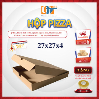 Hộp pizza trơn sz 27x27x4cm ( Nhận in logo theo yêu cầu) - Pz27