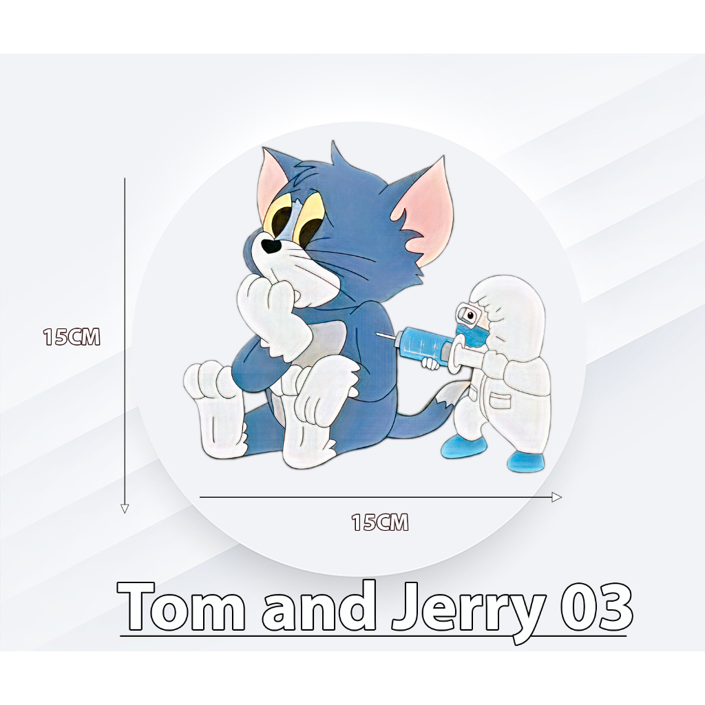 Hình Dán Tom And Jerry, Decan xe máy, oto 7 mầu lắp lánh