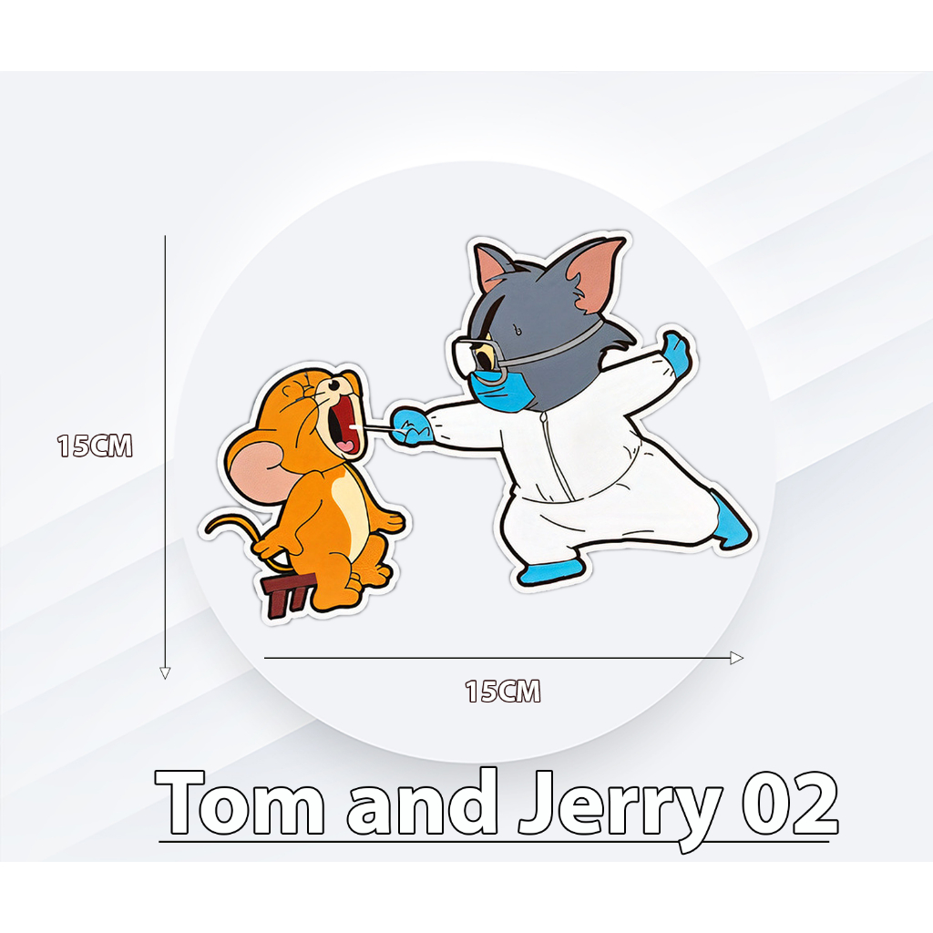 Hình Dán Tom And Jerry, Decan xe máy, oto 7 mầu lắp lánh