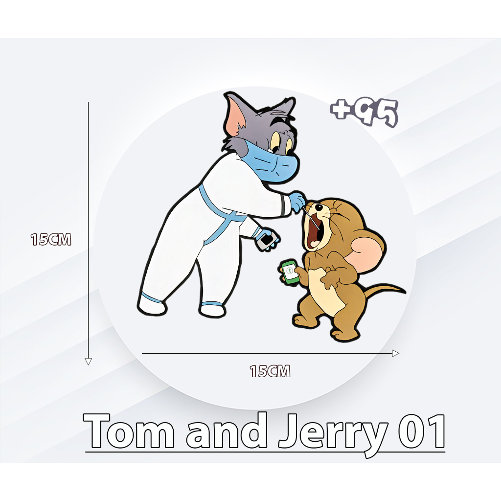Hình Dán Tom And Jerry, Decan xe máy, oto 7 mầu lắp lánh