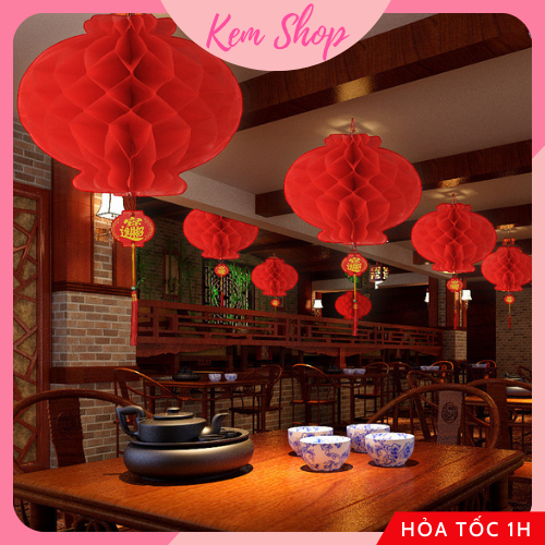 Đèn lồng đỏ chữ Phúc size đại 30-50cm chống thấm nước trang trí đám cưới, lễ Tết, trung thu - Kem Shop K299B