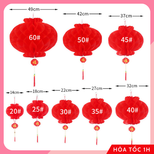 Đèn lồng đỏ chữ Phúc size đại 30-50cm chống thấm nước trang trí đám cưới, lễ Tết, trung thu - Kem Shop K299B