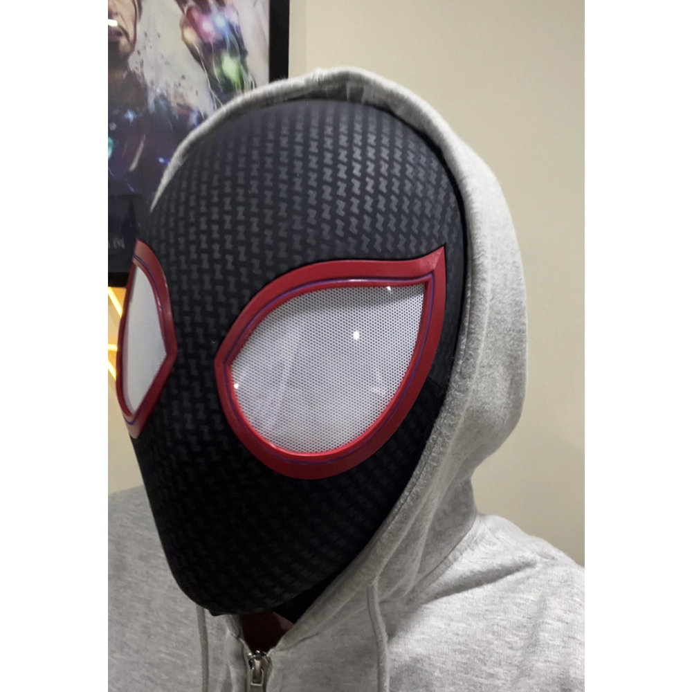 (Hàng có sẵn) Mặt nạ Spider Man Miles Morales co giãn cao cấp tỉ lệ 1/1