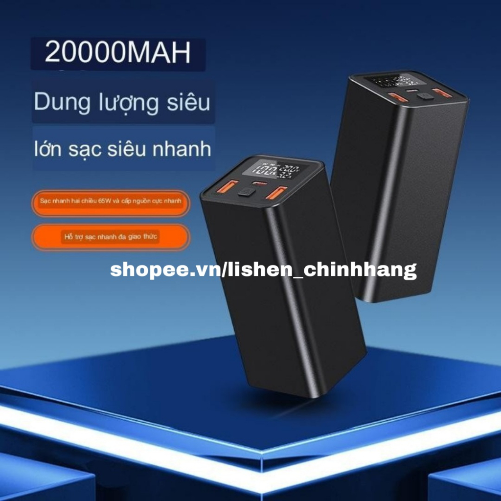 Box sạc nhanh 65W 4 cell 21700 vỏ nhôm 5V/9V/12V/15V/20V sạc siêu nhanh RF-20
