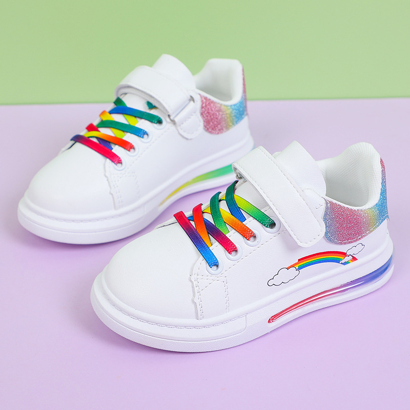 Giày thể thao bé gái hình cầu vồng HQ106